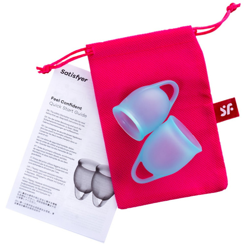 Набор менструальных чаш Satisfyer Feel Confident, синий фото 6