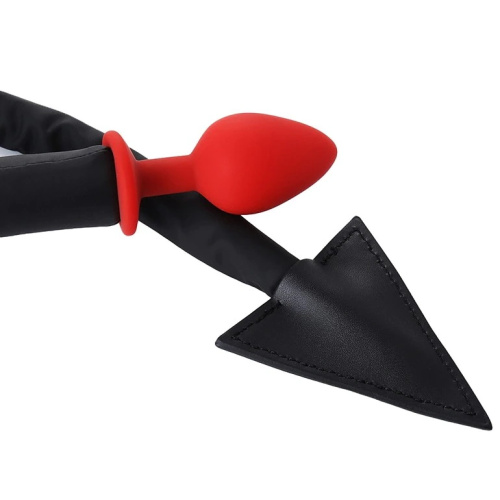 Силиконовая анальная втулка с хвостом дьяволенка 108 см фото 5