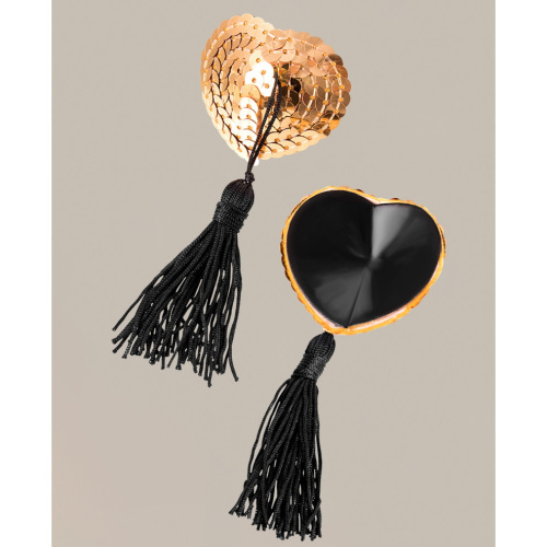 Золотистые пэстисы для груди с пайетками фото 2