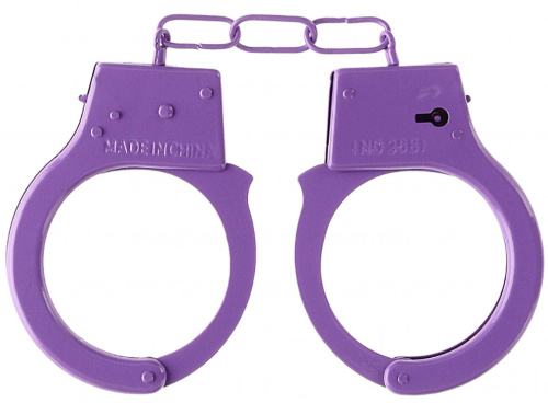 Фиолетовые металлические наручники Ouch Beginners Handcuffs фото 3