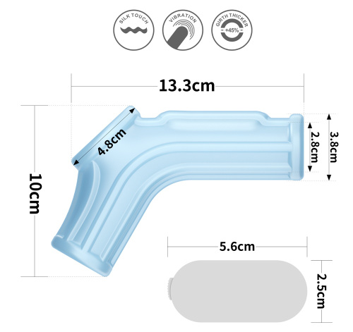 Рельефная насадка на пенис с вибрацией Ridge Knights голубая фото 8