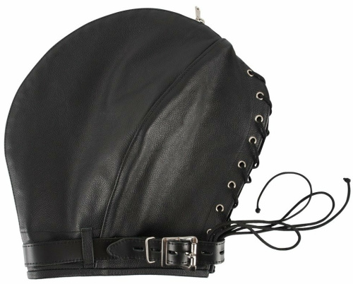 Двойная БДСМ маска из натуральной кожи Zado Fetish фото 6