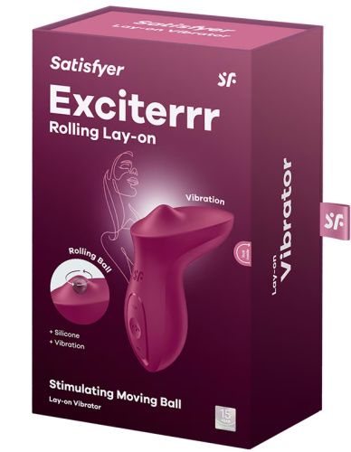Клиторальный вибромассажер с плавающим стимулятором Satisfyer Exciterrr бордовый фото 9
