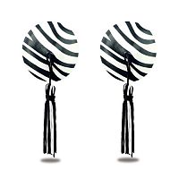 Пэстисы для груди Reusable Zebra Round Tassel Nipple Pasties