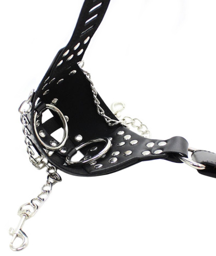 Мужской пояс верности на цепях с замком фото 5