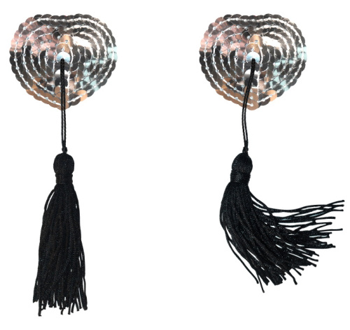 Пэстисы с кисточками Burlesque Gipsy серебристые фото 2