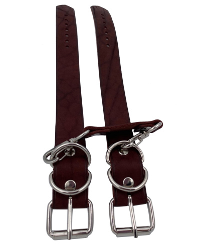 Наручники из натуральной кожи коричневые фото 2