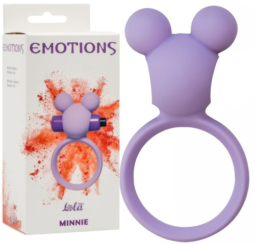 Эрекционное кольцо Emotions Minnie Purple с отверстием для вибропули
