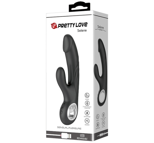 Вибратор с клиторальным стимулятором черный Selene фото 9