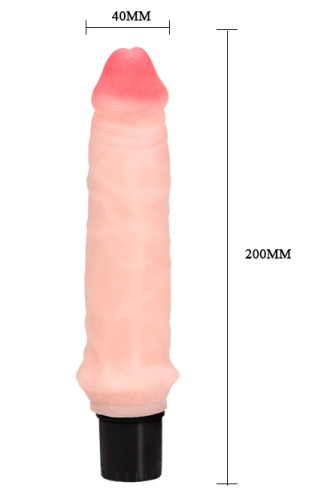 Телесный вибратор Realistic Cock 20 см фото 5