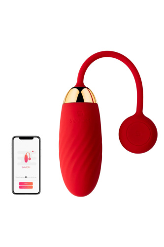 Виброяйцо Svakom Ella с управлением через смартфон, красное фото 6