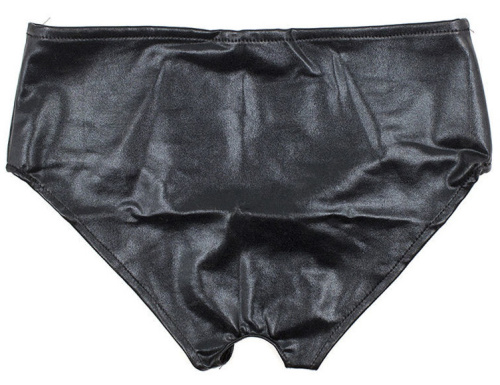 Черные блестящие трусики с доступом M-L фото 2