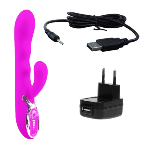 Многоскоростной перезаряжаемый вибратор с клиторальным стимулятором фото 4