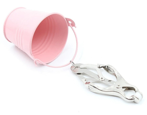 Серебряные клипсы на соски с розовыми ведерками фото 4