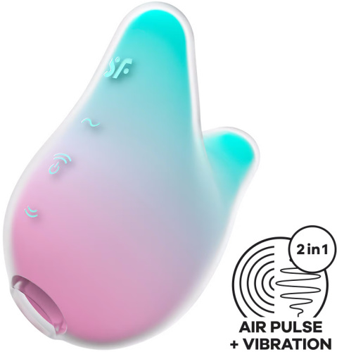 Вакуумно-волновой стимулятор с вибрацией Satisfyer Mermaid Vibes мятно-розовый фото 2