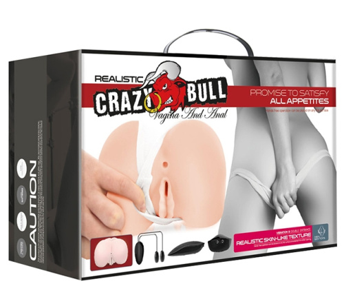 Шикарный мастурбатор Crazy Bull вагина и попка с двойным виброэлементом фото 12