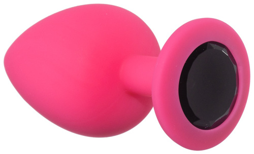Анальная пробка Emotions Cutie Large Pink Black Crystal