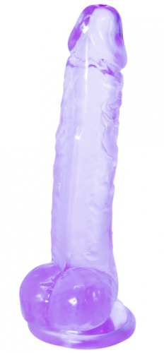 Прозрачный фаллос с мошонкой Intergalactic Rocket Purple фото 4