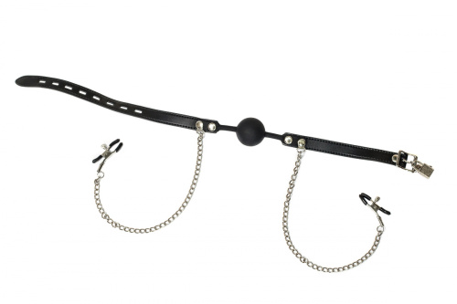 Кляп с зажимами для сосков Party Hard Hentai фото 5