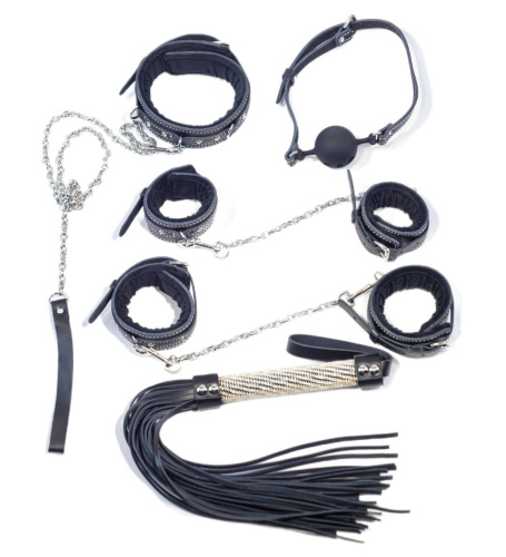 Кожаный БДСМ набор из 6 предметов фото 3