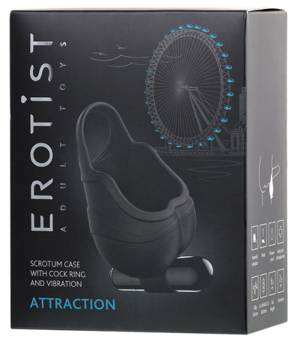 Кольцо на пенис и утяжка на мошонку с вибрацией Erotist Attraction фото 14