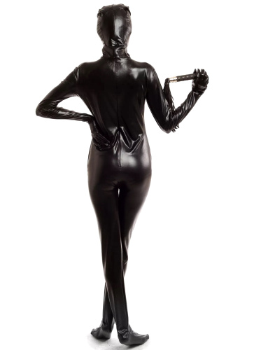 Черный блестящий боди-комбинезон 40 размер фото 5