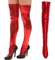 Красные сексуальные глянцевые чулки