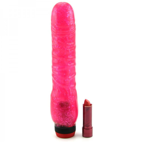 Вибратор с блестками Curved Hot Pinks 8 25in фото 4