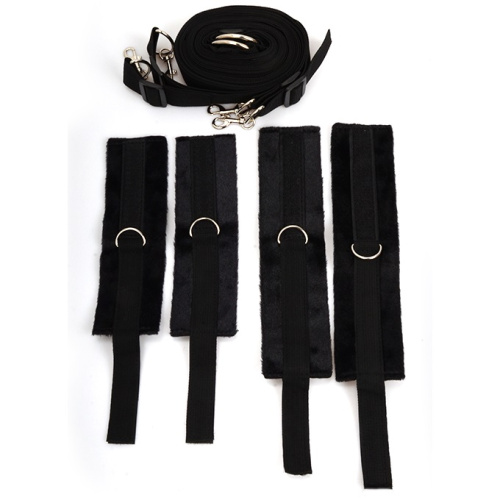 Набор для бондажа к кровати чёрный фото 3