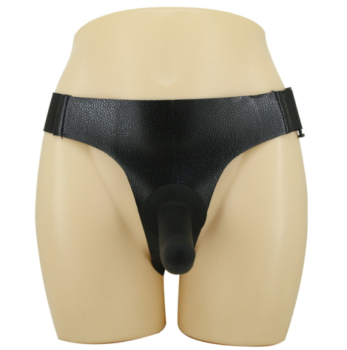 Страпон черного цвета на ремнях из силикона 15 см фото 2