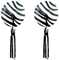 Пэстисы для груди Reusable Zebra Round Tassel Nipple Pasties