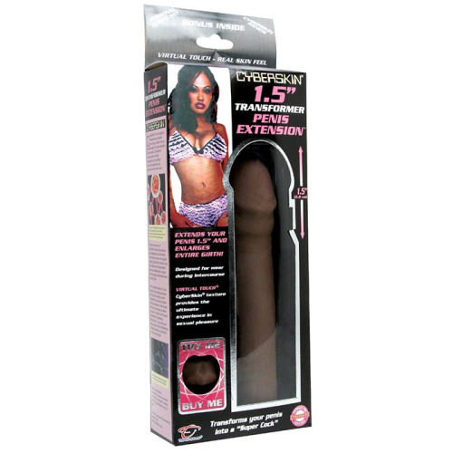 Увеличитель пениса 4 см из киберскина цвета корицы фото 3