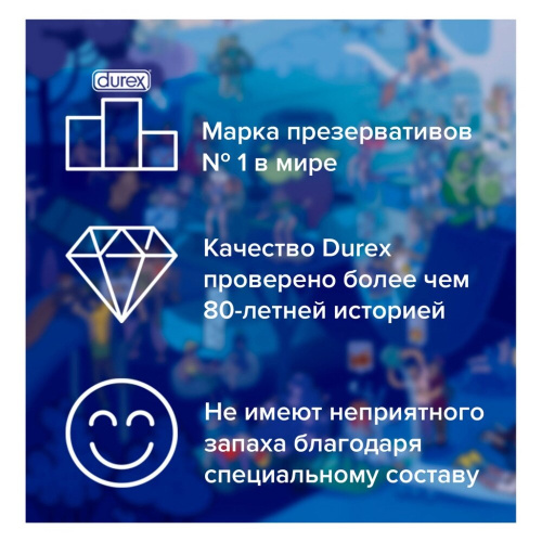 Презервативы Durex №12 Dual Extase Emoji Doodle рельефные с анестетиком фото 3