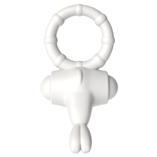 Белое виброкольцо Power Thrill Clit Cockring фото 5