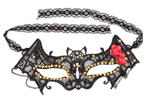 Маска летучая мышь со стразами