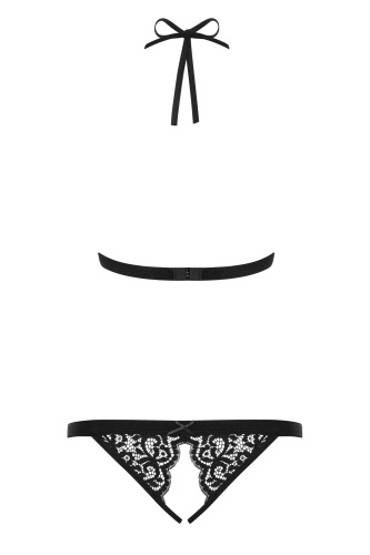 Дерзкое черное боди с доступом и декоративными лентами L/XL фото 4