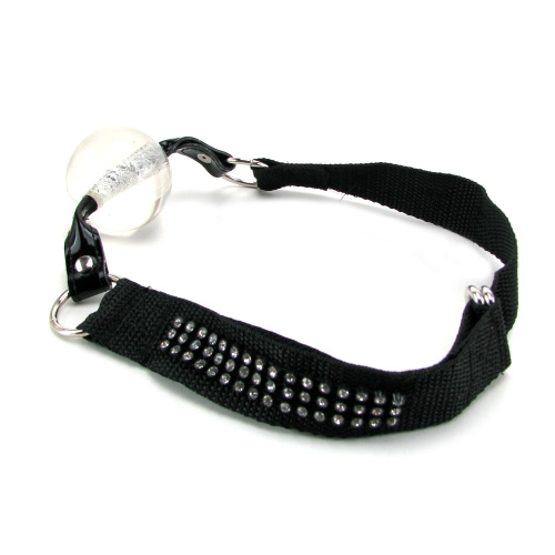 Прозрачный кляп на ремне со стразами Bound by Diamonds фото 5