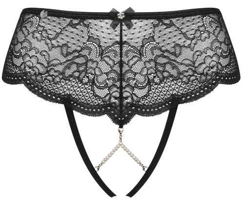 Откровенный трусики с доступом и белыми жемчужинами Pearlove XS/S фото 4