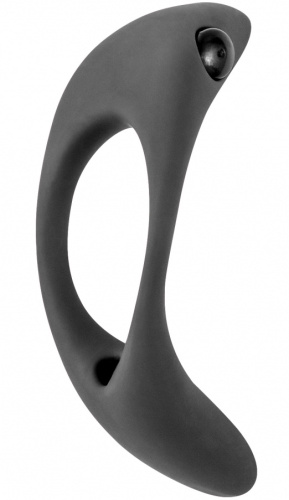Эрекционное кольцо с двойной вибростимуляцией Pure Passion Lunar Black фото 2