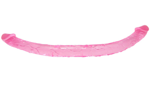 Розовый двухголовый фаллоимитатор 44 см фото 4