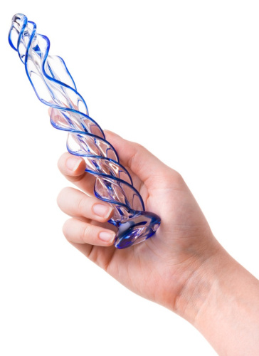 Фаллоимитатор из стекла спиральный 18 см фото 2