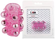 Розовая насадка с бусинками Toyfa