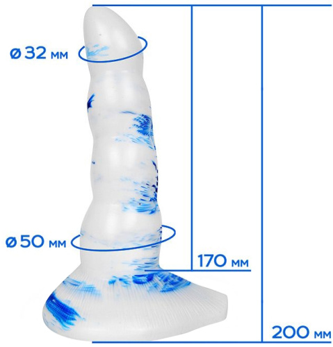 Оригинальный рельефный фаллоимитатор Magic Hero 20 см фото 4