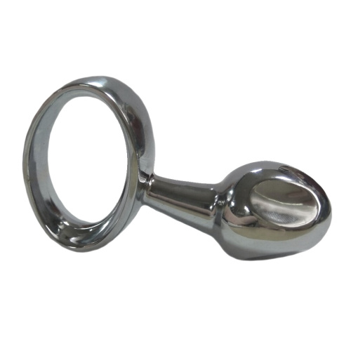 Серебряная рельефная анальная втулка фото 2