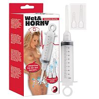 Шприц для лубриканта с двумя съемными насадками Horny Shot Douche