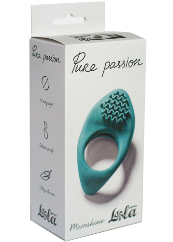 Эрекционное виброкольцо с клиторальным стимулятором Pure Passion Moonshine зеленое фото 4