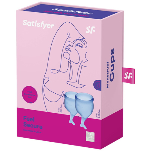 Набор менструальных чаш Satisfyer Feel Secure, синий фото 2