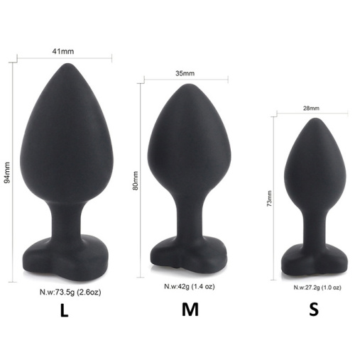 Красная силиконовая пробка с кристаллом в форме сердца M прозрачная фото 3