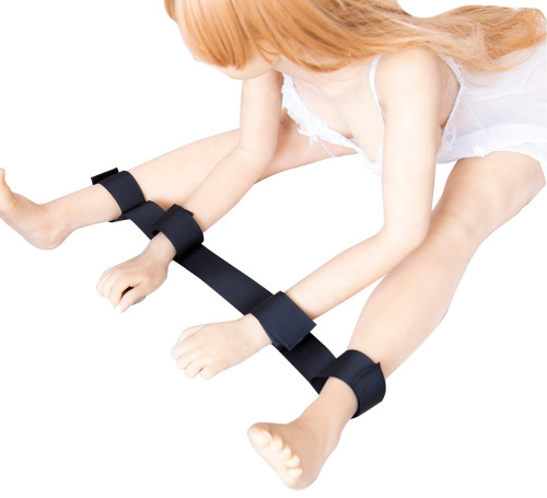 Черный БДСМ бондаж из нейлона фото 2