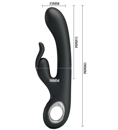 Перезаряжаемый вибратор Pretty Love Carina с клиторальной стимуляцией черный фото 5